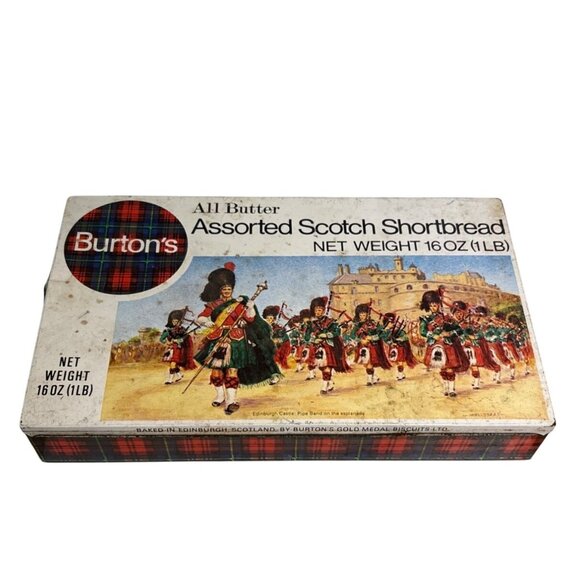 Burtons All Butter Assorted Scottish Shortbread Tin Scots Quard at Edinbourg Cas - Picture 1 of 12
